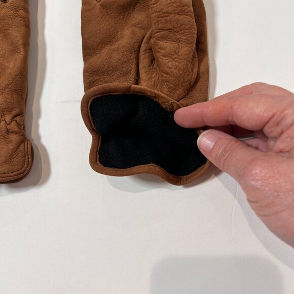 Brown Suede Gloves Size M - Picture 3 of 3
